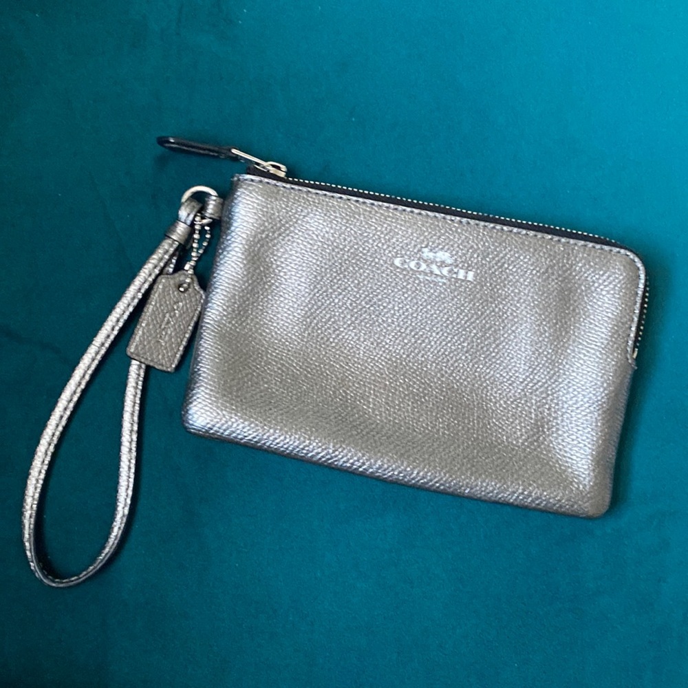 Coach Gunmetal Wristlet Wallet